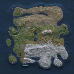 Thumbnail Rust Map: Procedural Map, Size: 3105, Seed: 605019001, 12 Monuments