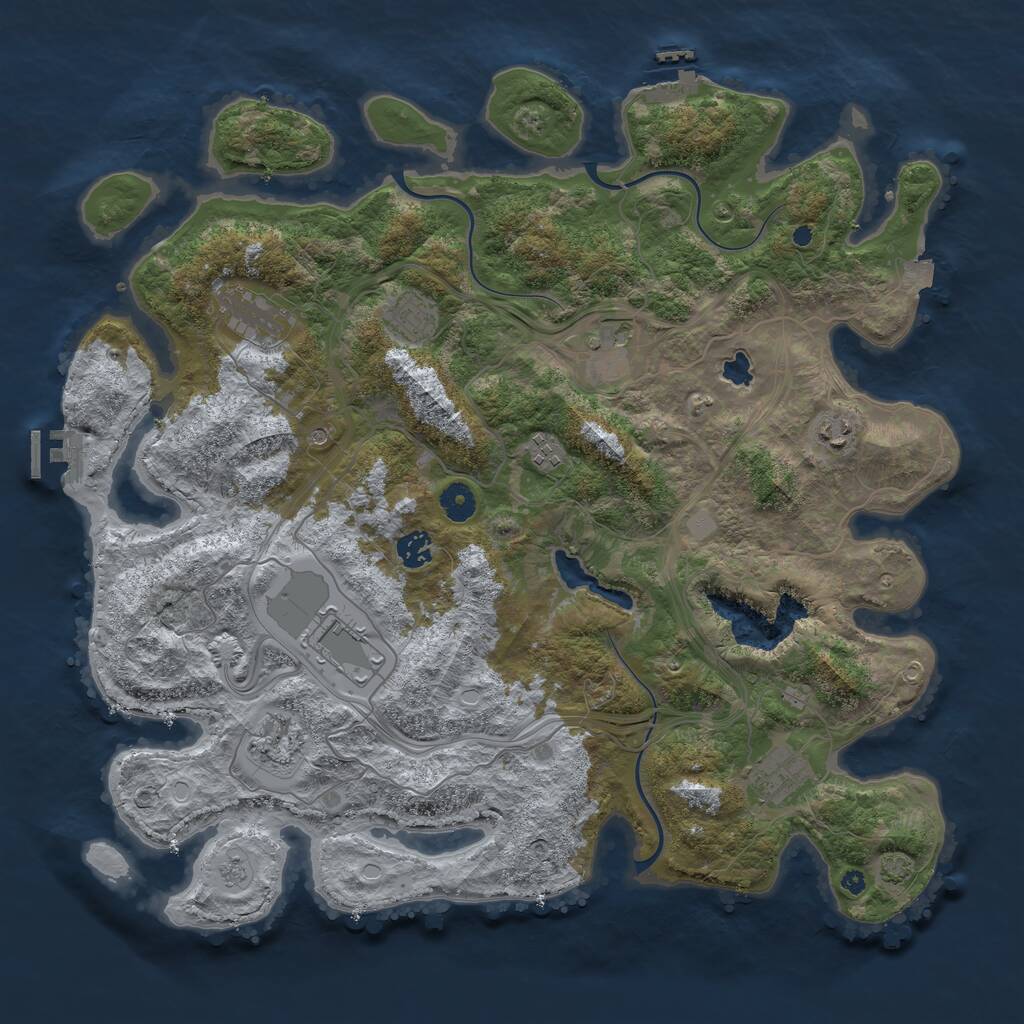 Rust Map: Procedural Map, Size: 4250, Seed: 185039787, 15 Monuments