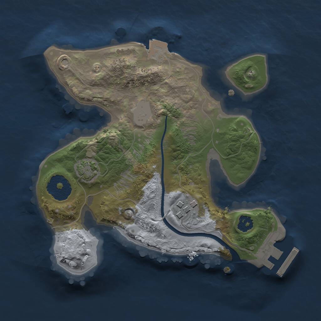 Rust Map: Procedural Map, Size: 2000, Seed: 1502495104, 4 Monuments