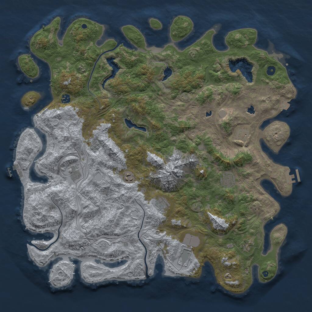 Rust Map: Procedural Map, Size: 5000, Seed: 185039787, 15 Monuments