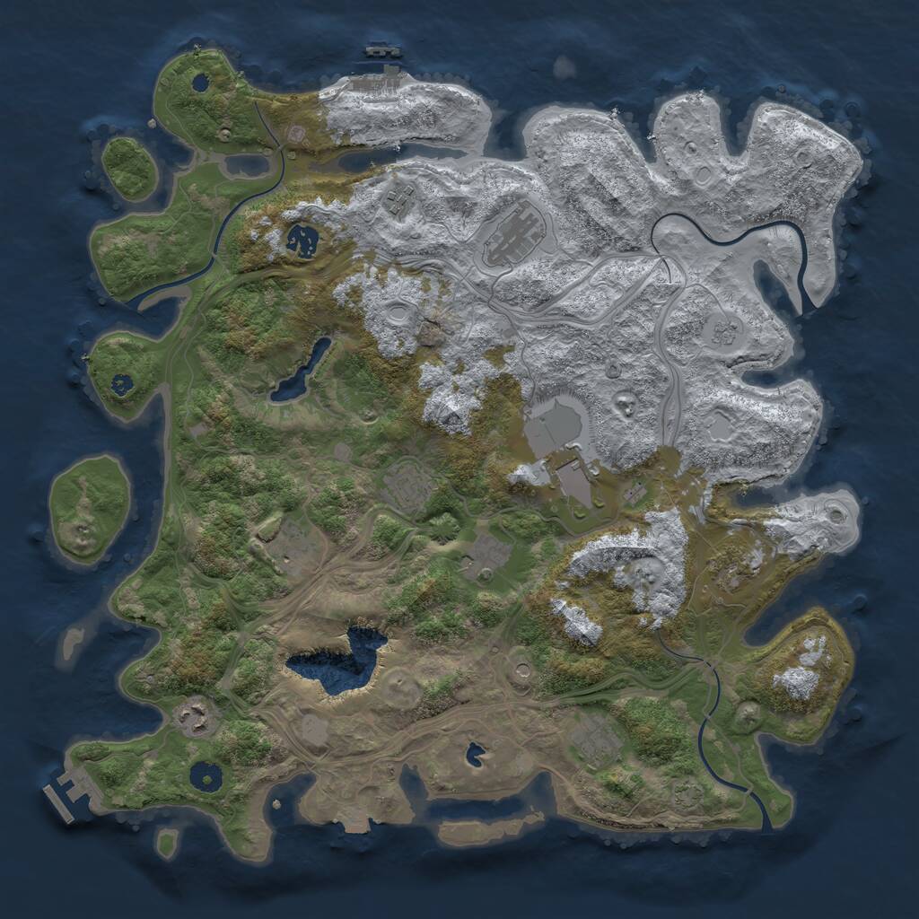 Rust Map: Procedural Map, Size: 4250, Seed: 859357336, 16 Monuments