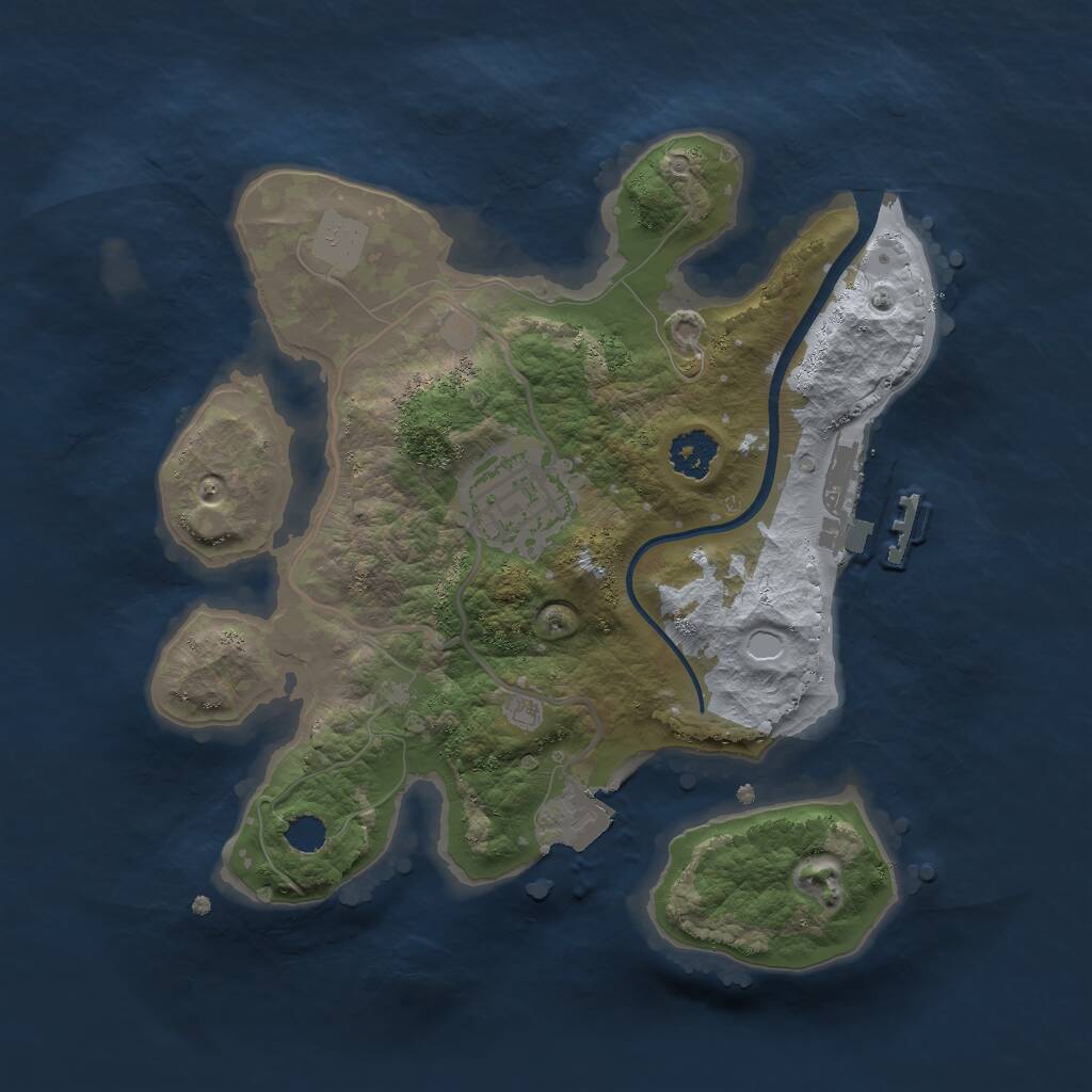 Rust Map: Procedural Map, Size: 2303, Seed: 429496994, 3 Monuments
