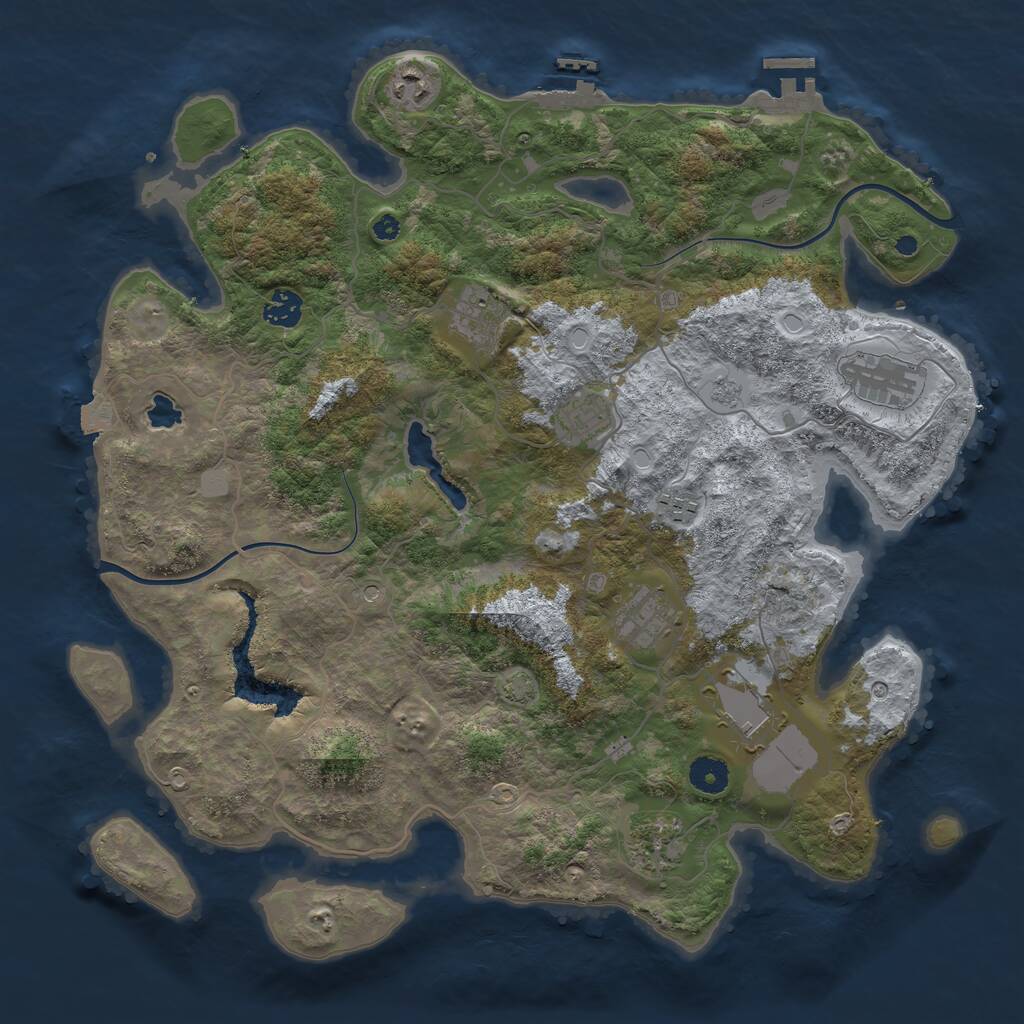 Rust Map: Procedural Map, Size: 4000, Seed: 147980295, 15 Monuments