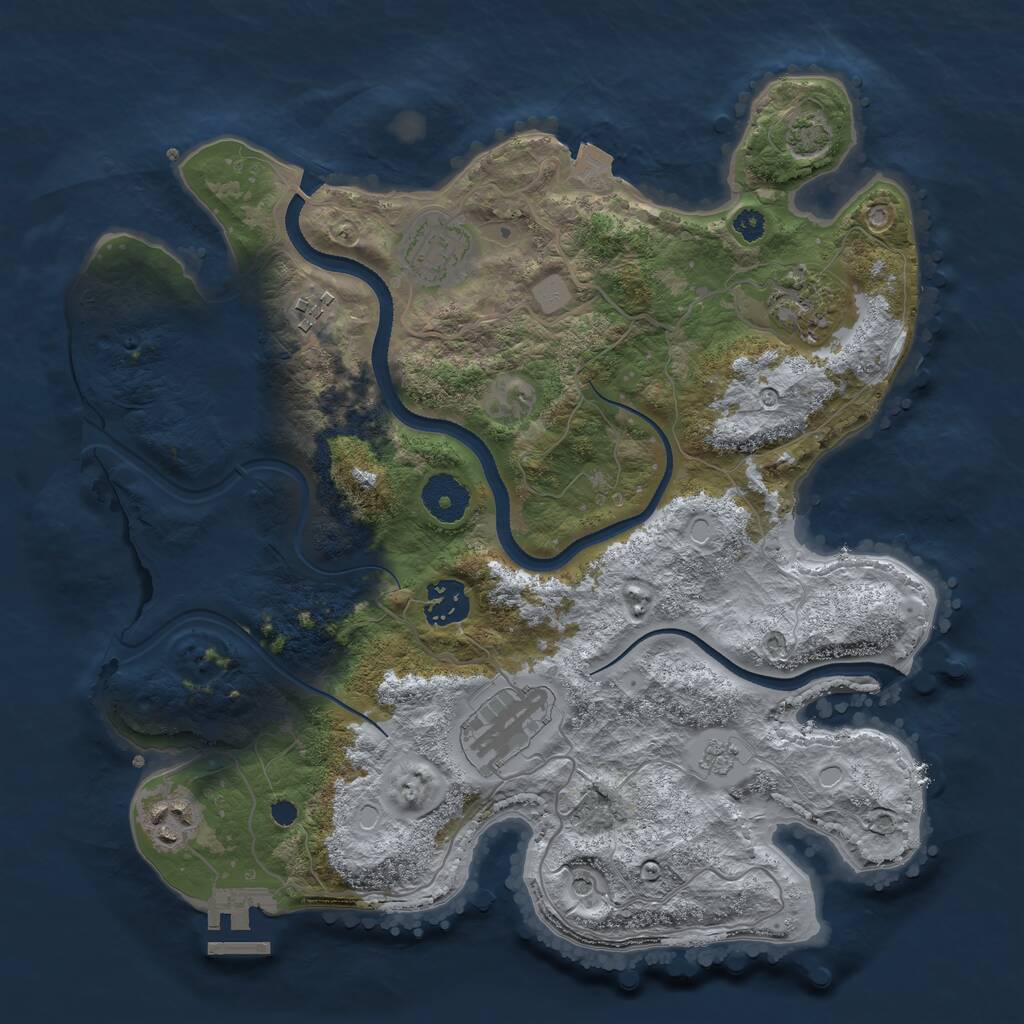 Rust Map: Procedural Map, Size: 3300, Seed: 351673678, 11 Monuments