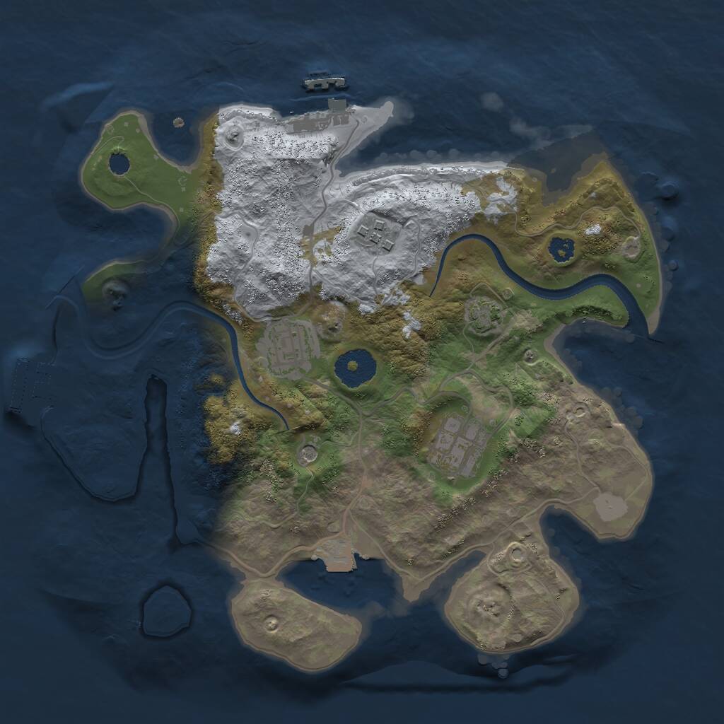 Rust Map: Procedural Map, Size: 2800, Seed: 756133182, 8 Monuments
