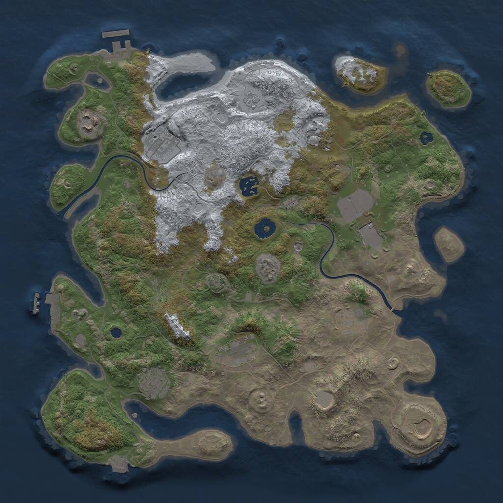Rust Map: Procedural Map, Size: 3750, Seed: 1217621265, 15 Monuments
