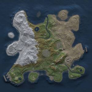 Thumbnail Rust Map: Procedural Map, Size: 3000, Seed: 1825847315, 10 Monuments
