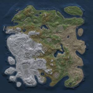 Thumbnail Rust Map: Procedural Map, Size: 4000, Seed: 1774546005, 13 Monuments