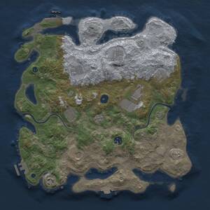 Thumbnail Rust Map: Procedural Map, Size: 3800, Seed: 1402675946, 15 Monuments