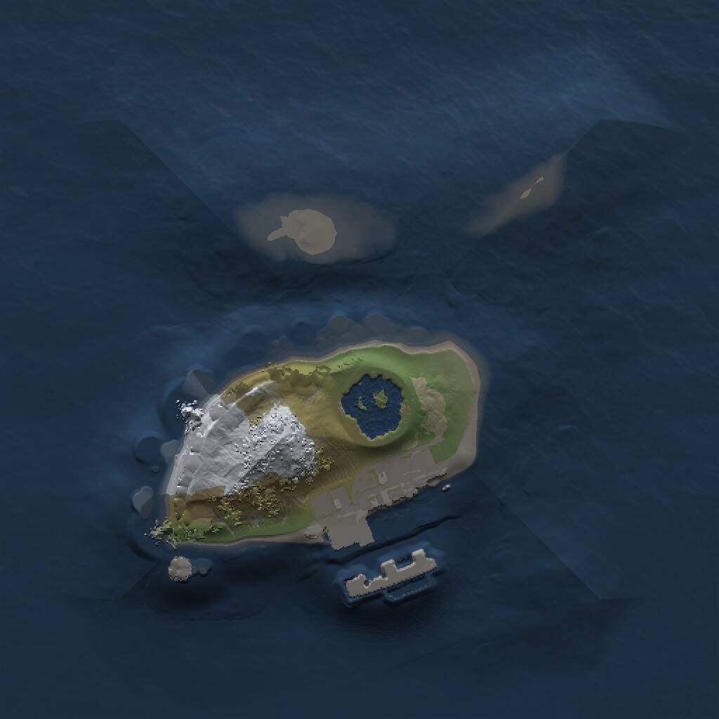 Rust Map: Procedural Map, Size: 1200, Seed: 4386, 2 Monuments