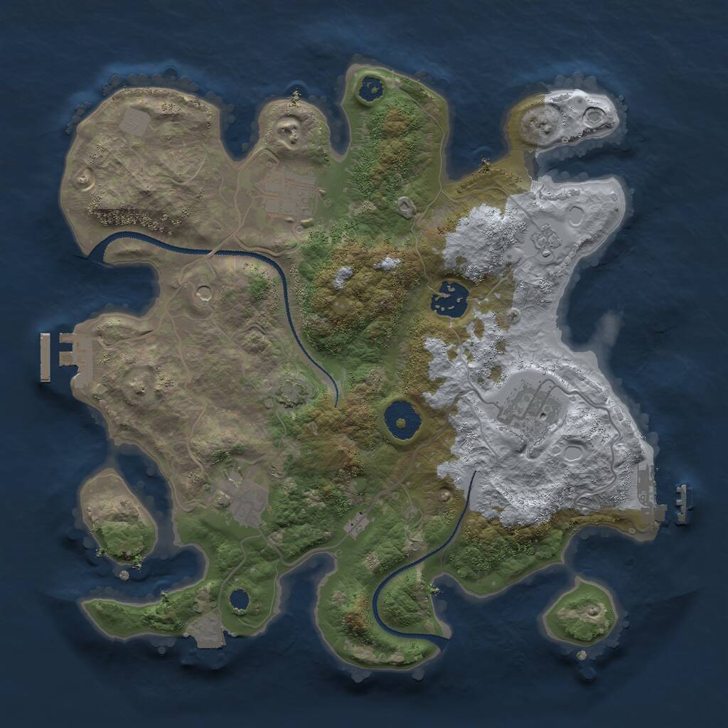 Rust Map: Procedural Map, Size: 3000, Seed: 1807583067, 10 Monuments