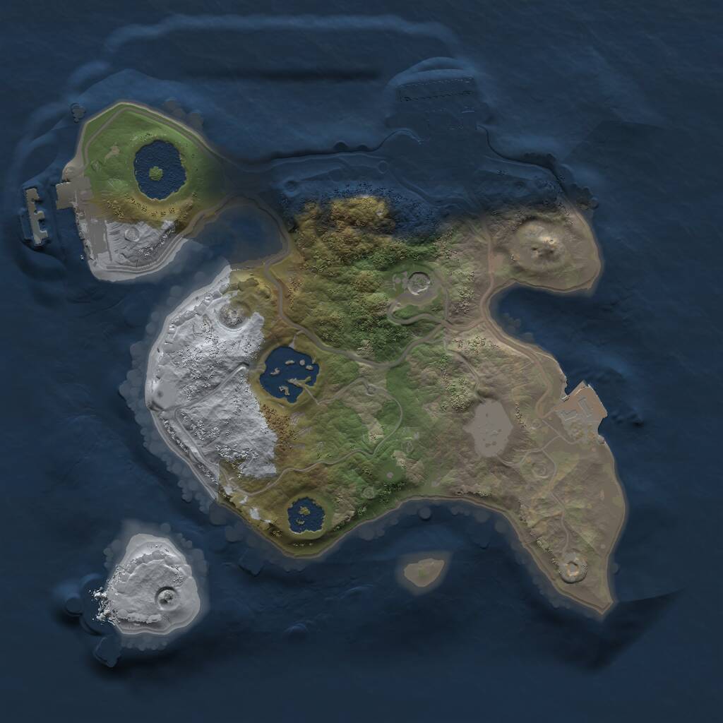 Rust Map: Procedural Map, Size: 2000, Seed: 7653457, 5 Monuments