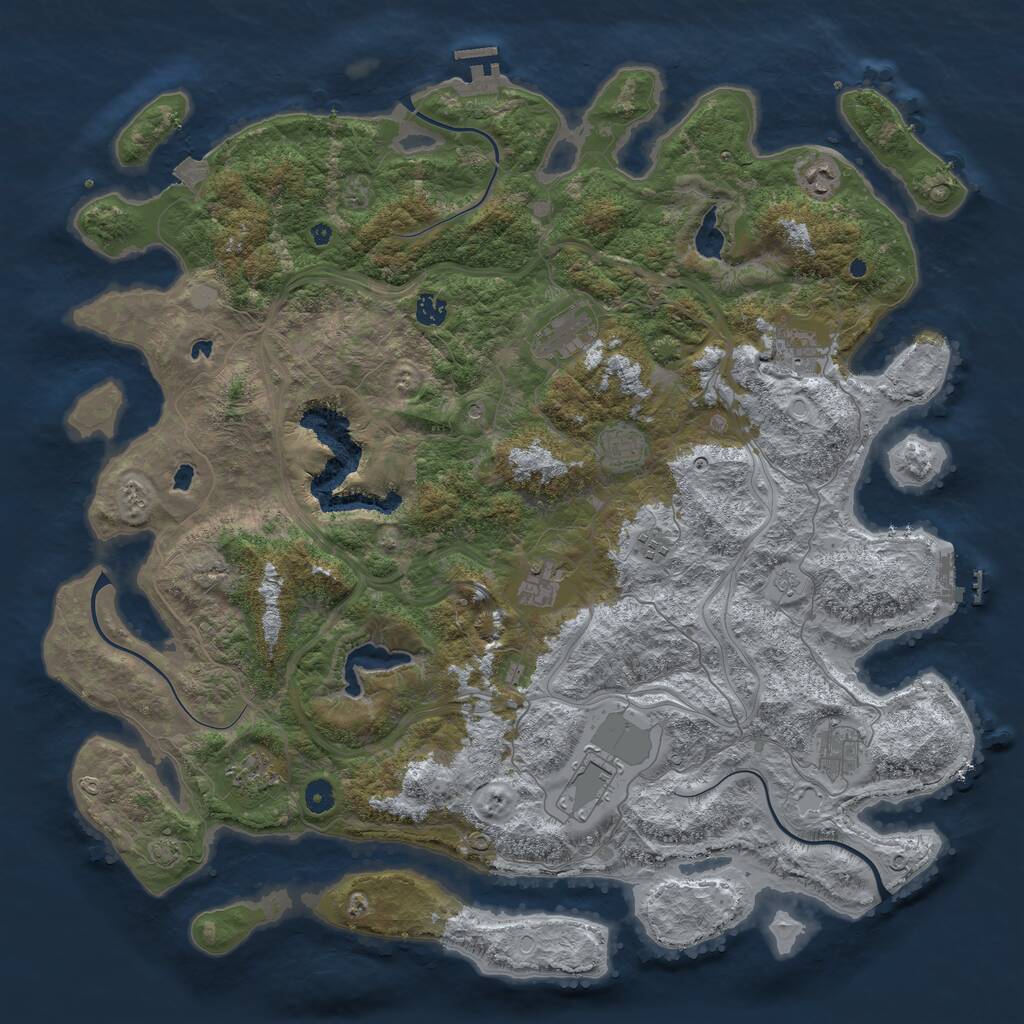 Rust Map: Procedural Map, Size: 4800, Seed: 1741440635, 16 Monuments