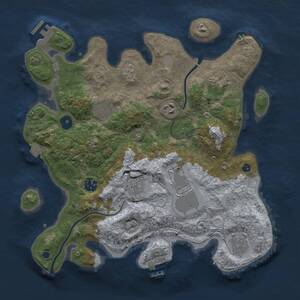 Thumbnail Rust Map: Procedural Map, Size: 3500, Seed: 1116908117, 14 Monuments