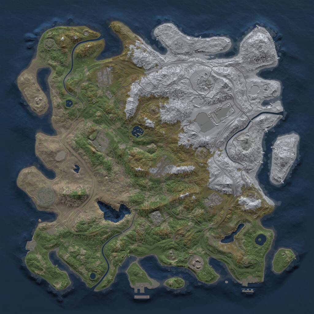 Rust Map: Procedural Map, Size: 4250, Seed: 11473637, 16 Monuments