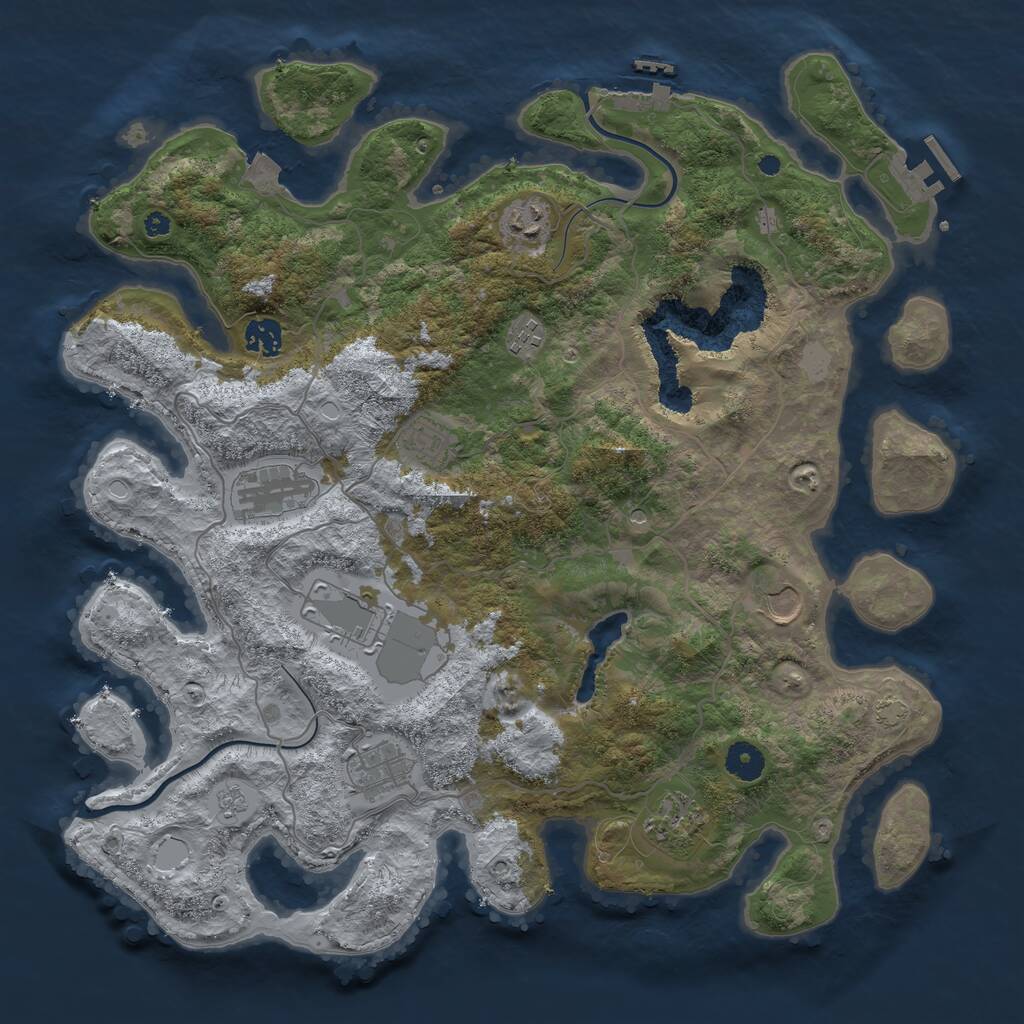 Rust Map: Procedural Map, Size: 4000, Seed: 13518255, 15 Monuments