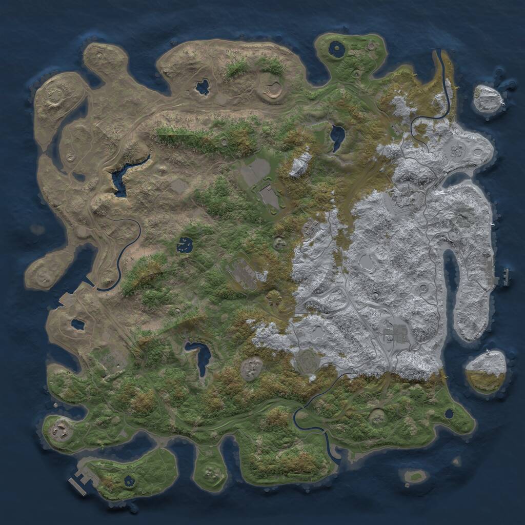 Rust Map: Procedural Map, Size: 4800, Seed: 8041537, 16 Monuments