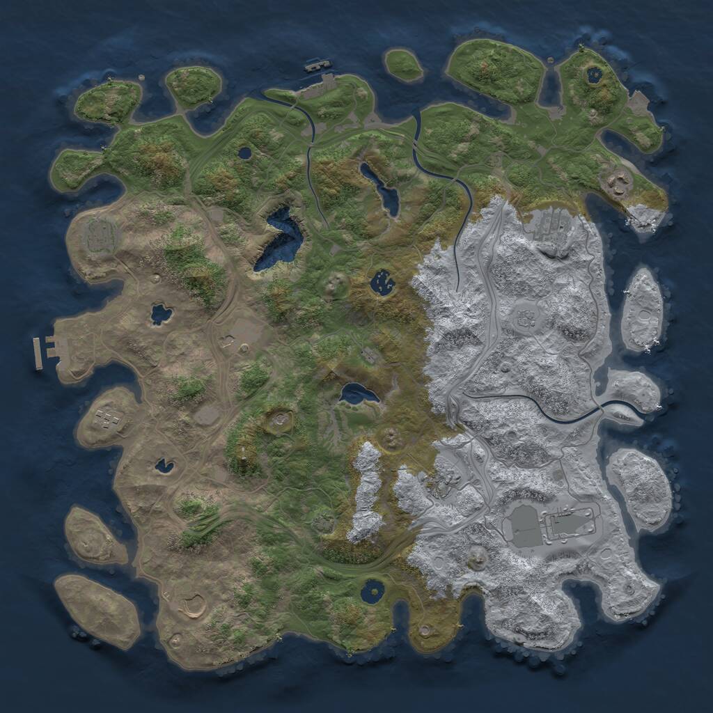 Rust Map: Procedural Map, Size: 4500, Seed: 334121607, 15 Monuments
