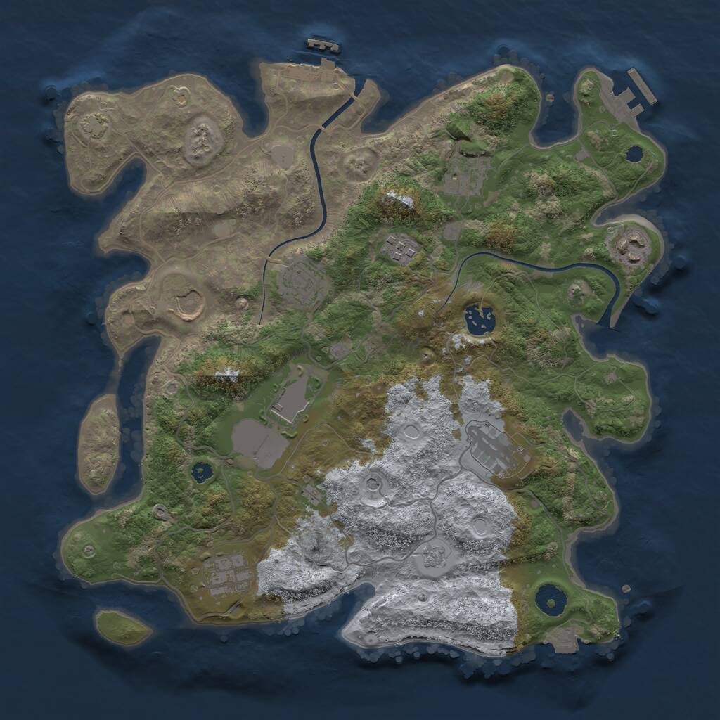 Rust Map: Procedural Map, Size: 3500, Seed: 922533148, 15 Monuments