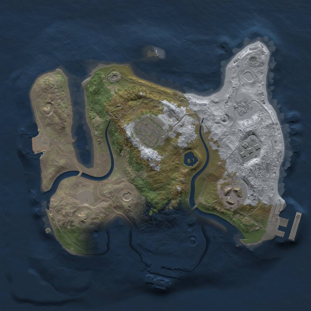 Rust Map: Procedural Map, Size: 2200, Seed: 549316392, 8 Monuments