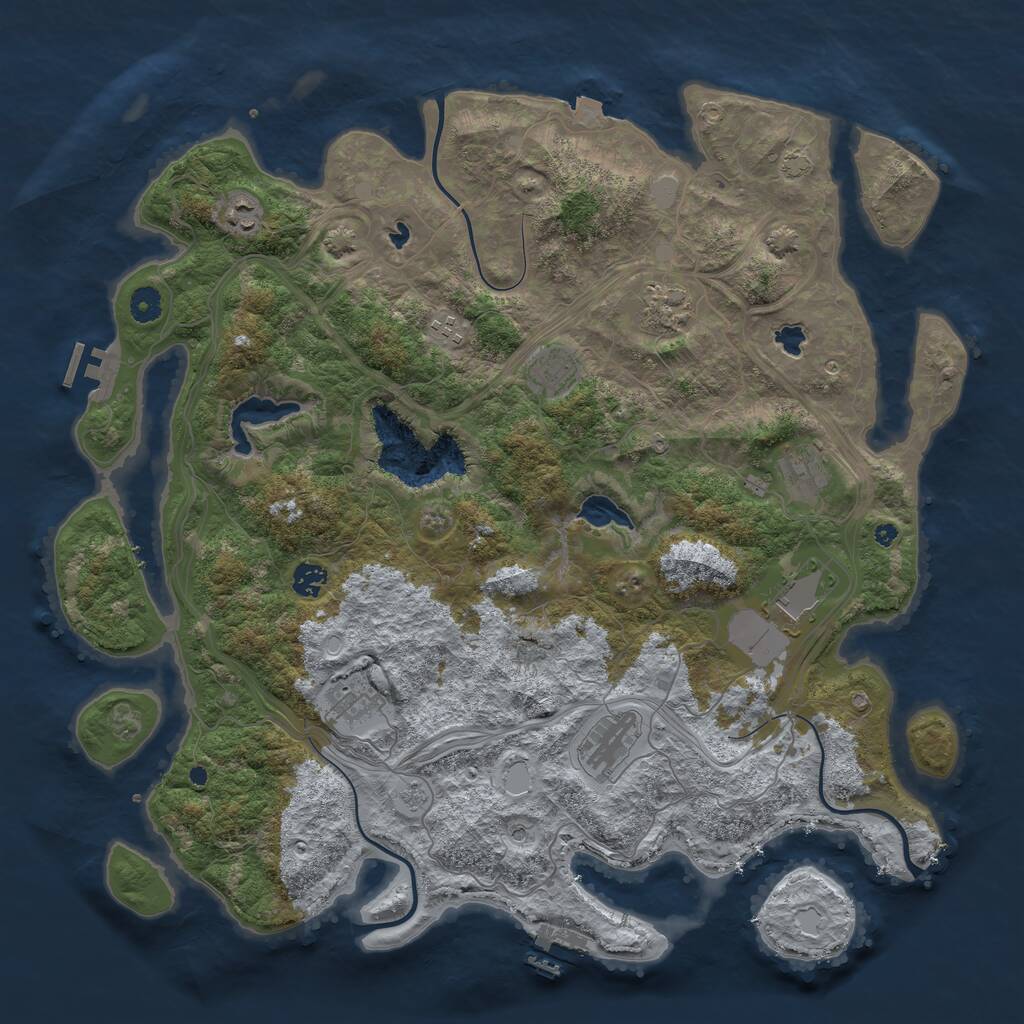 Rust Map: Procedural Map, Size: 4500, Seed: 163033329, 15 Monuments