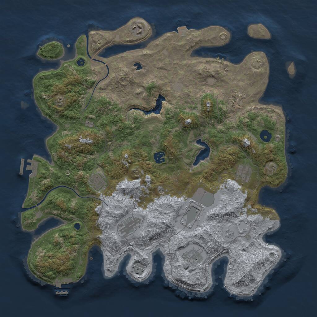 Rust Map: Procedural Map, Size: 4000, Seed: 91491915, 15 Monuments