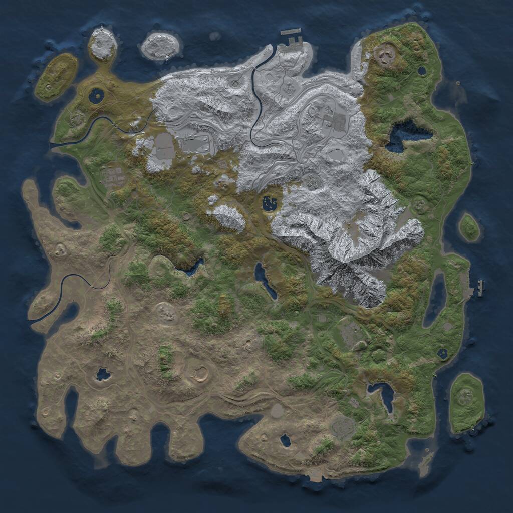 Rust Map: Procedural Map, Size: 5000, Seed: 12071996, 15 Monuments