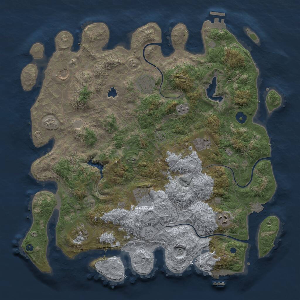 Rust Map: Procedural Map, Size: 4050, Seed: 188757918, 13 Monuments