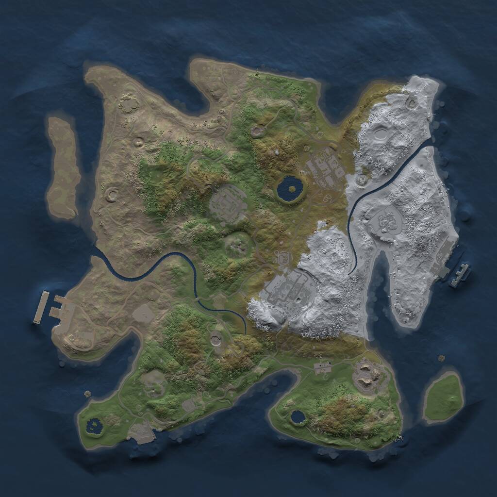 Rust Map: Procedural Map, Size: 3000, Seed: 96125027, 10 Monuments