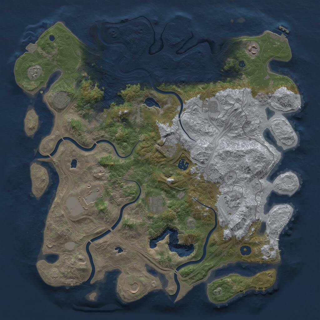 Rust Map: Procedural Map, Size: 4500, Seed: 78912345, 17 Monuments