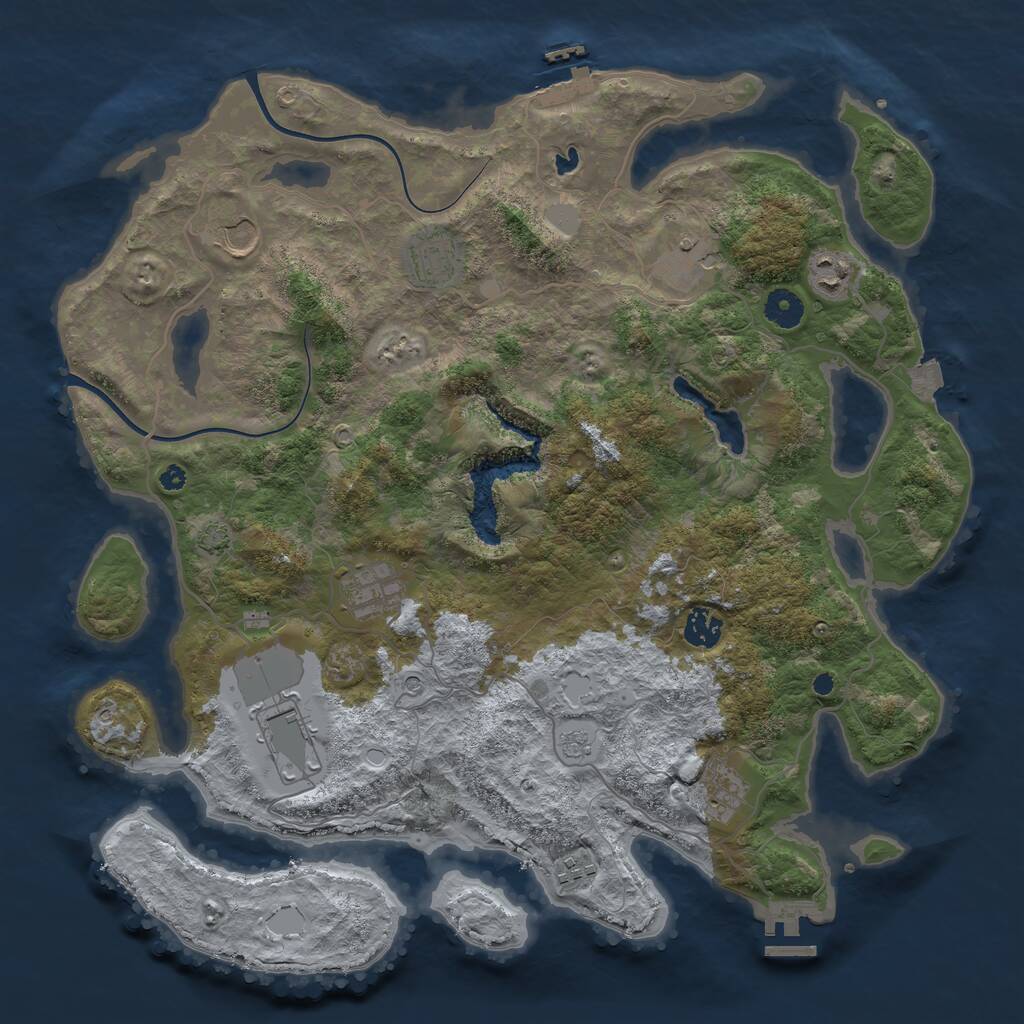 Rust Map: Procedural Map, Size: 4000, Seed: 29685607, 15 Monuments