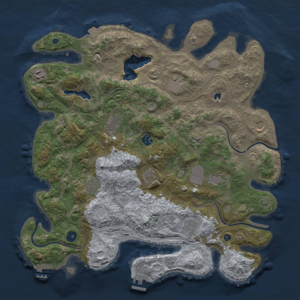 Rust Map: Procedural Map, Size: 4250, Seed: 1921, 17 Monuments