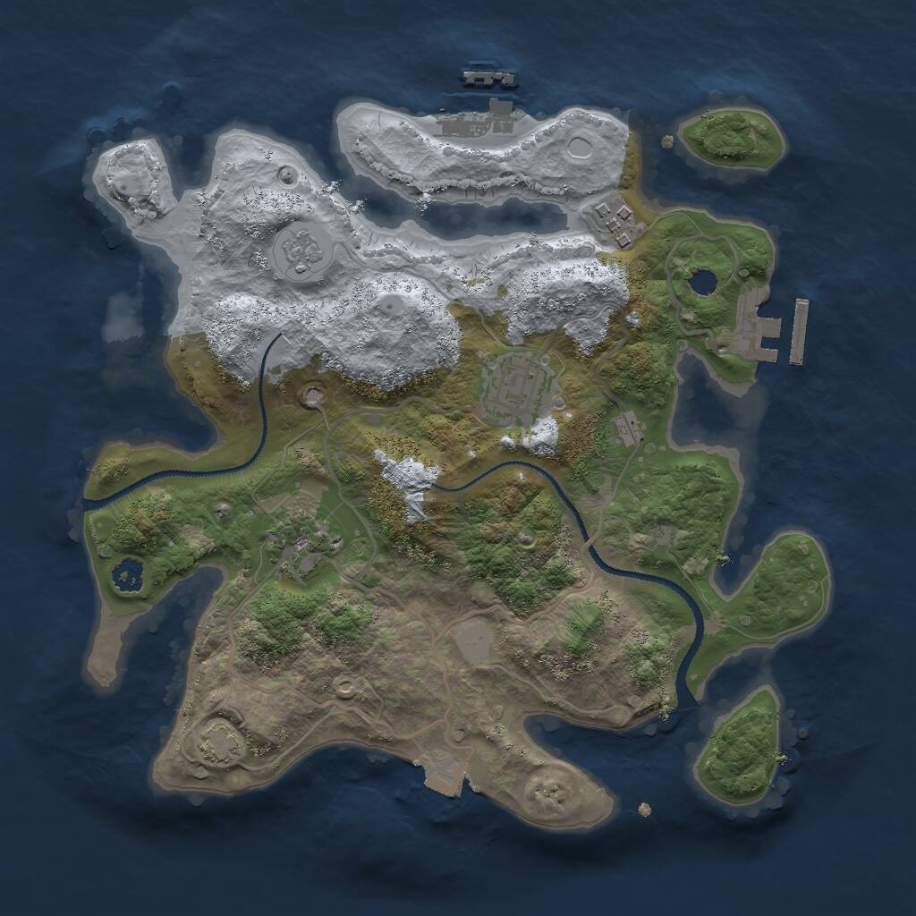Rust Map: Procedural Map, Size: 2800, Seed: 1234138461, 8 Monuments
