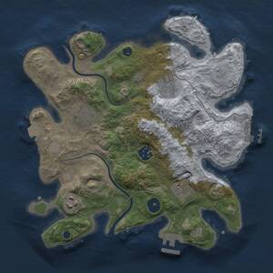 Thumbnail Rust Map: Procedural Map, Size: 3000, Seed: 8790234, 11 Monuments