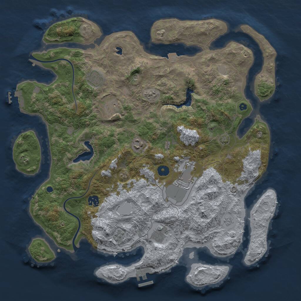 Rust Map: Procedural Map, Size: 4000, Seed: 49997, 13 Monuments