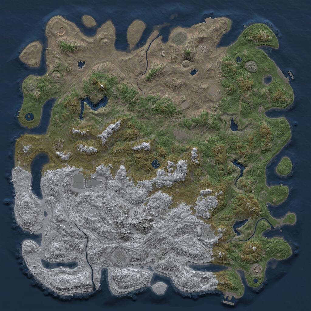 Rust Map: Procedural Map, Size: 5500, Seed: 1306566125, 17 Monuments