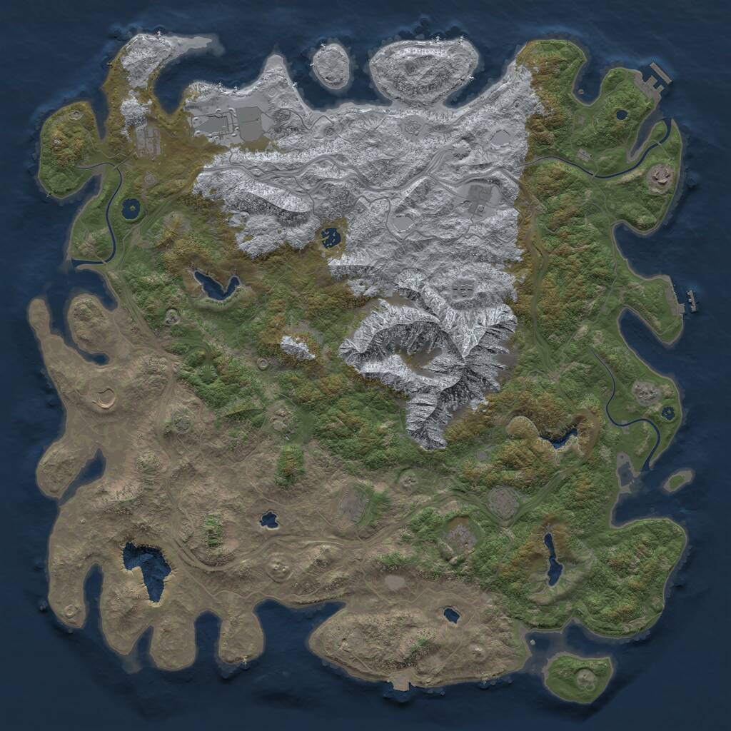 Rust Map: Procedural Map, Size: 5500, Seed: 12071996, 17 Monuments
