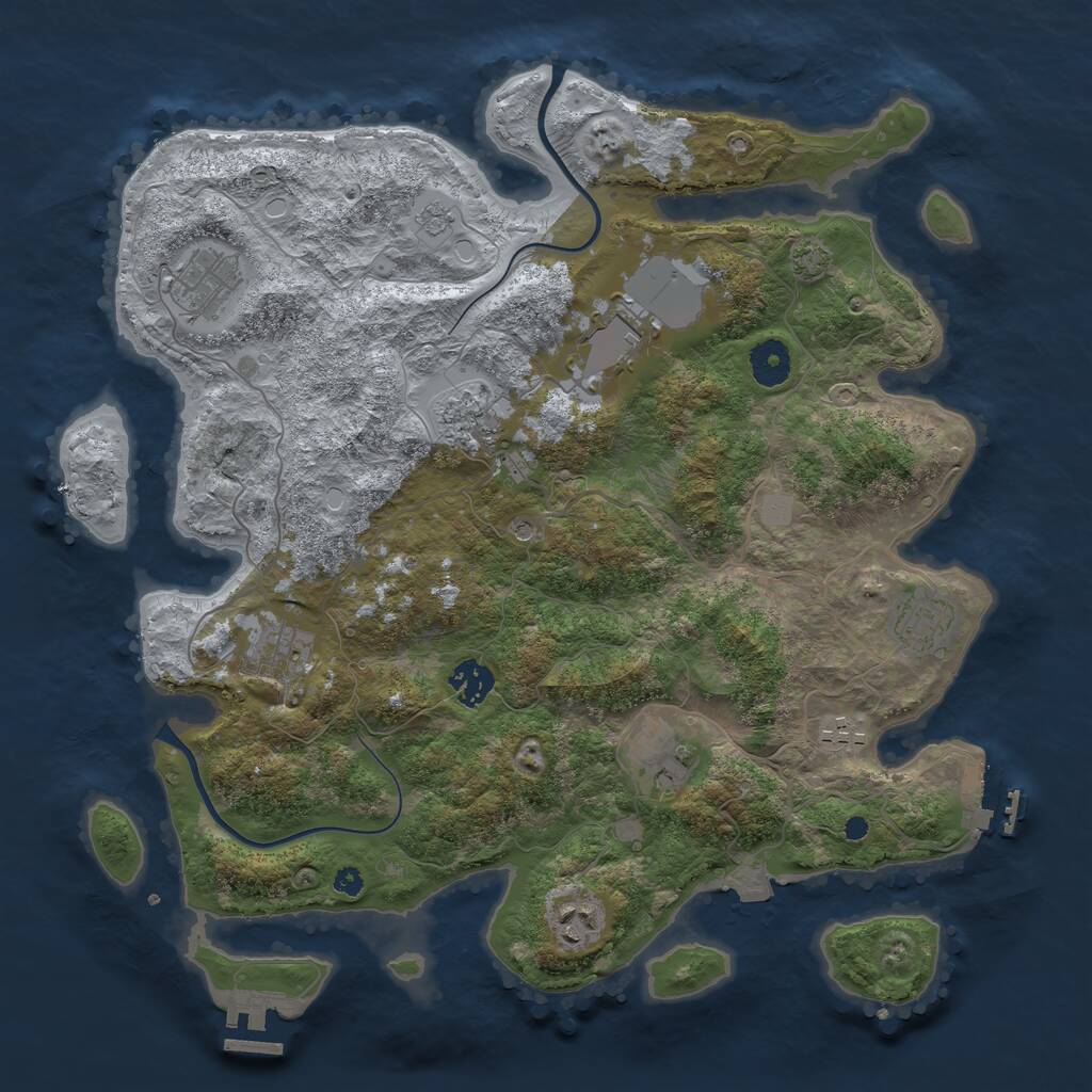 Rust Map: Procedural Map, Size: 3750, Seed: 132765597, 15 Monuments