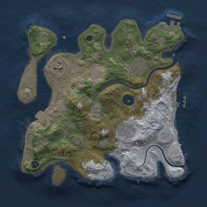 Thumbnail Rust Map: Procedural Map, Size: 2800, Seed: 2052536939, 9 Monuments