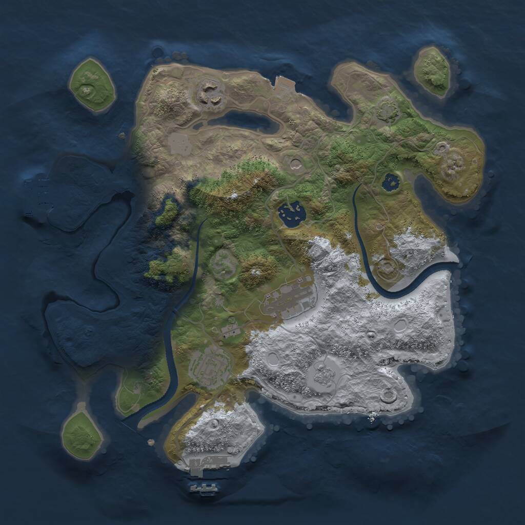 Rust Map: Procedural Map, Size: 3000, Seed: 296967803, 10 Monuments