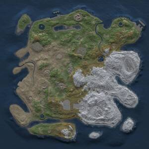 Thumbnail Rust Map: Procedural Map, Size: 3750, Seed: 1835104351, 15 Monuments