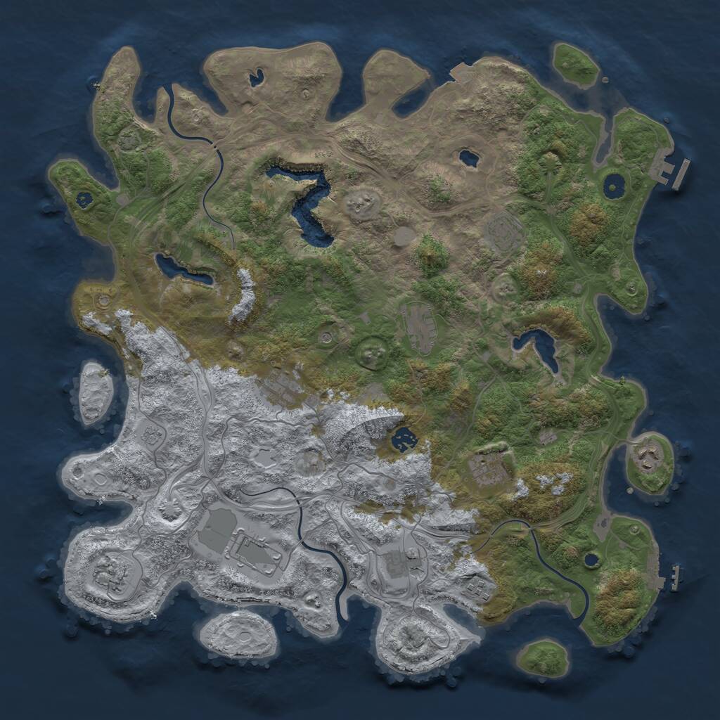 Rust Map: Procedural Map, Size: 4500, Seed: 415576747, 16 Monuments