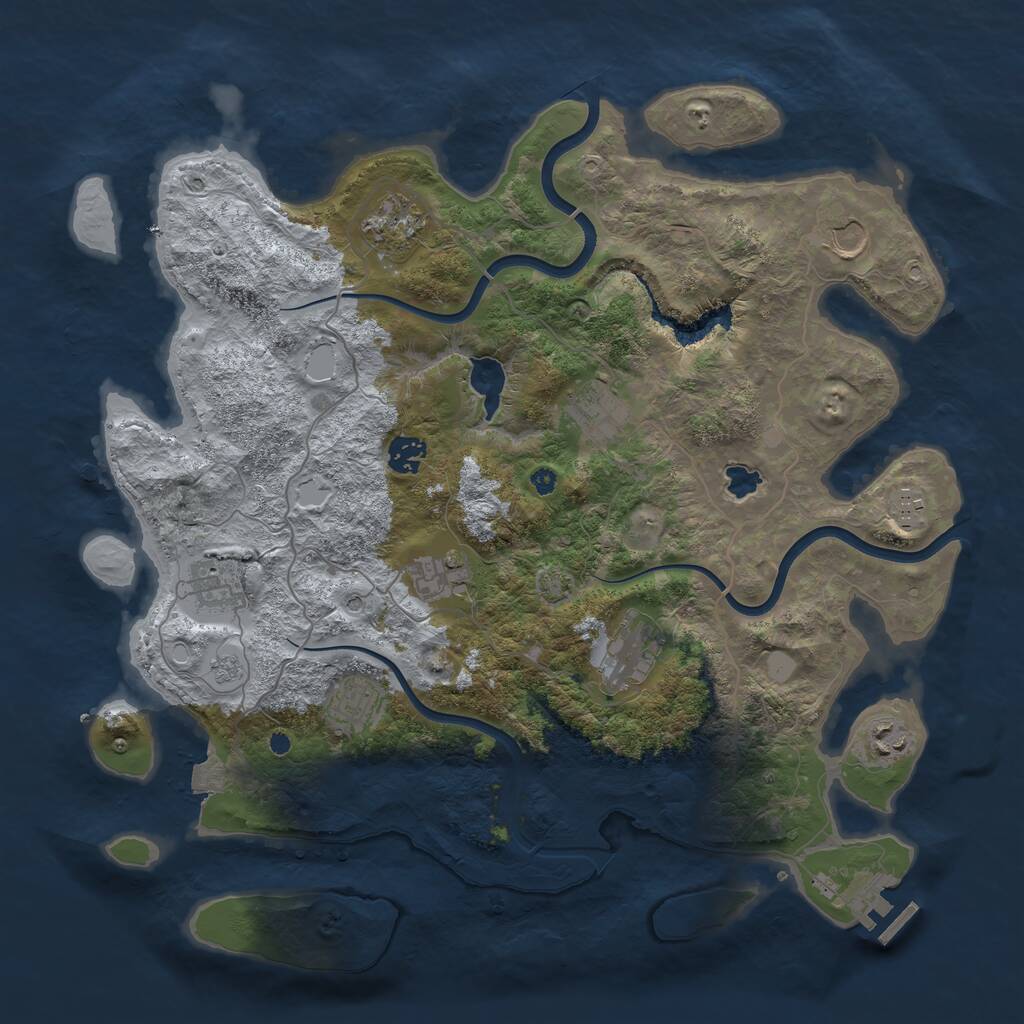 Rust Map: Procedural Map, Size: 4000, Seed: 3921, 15 Monuments