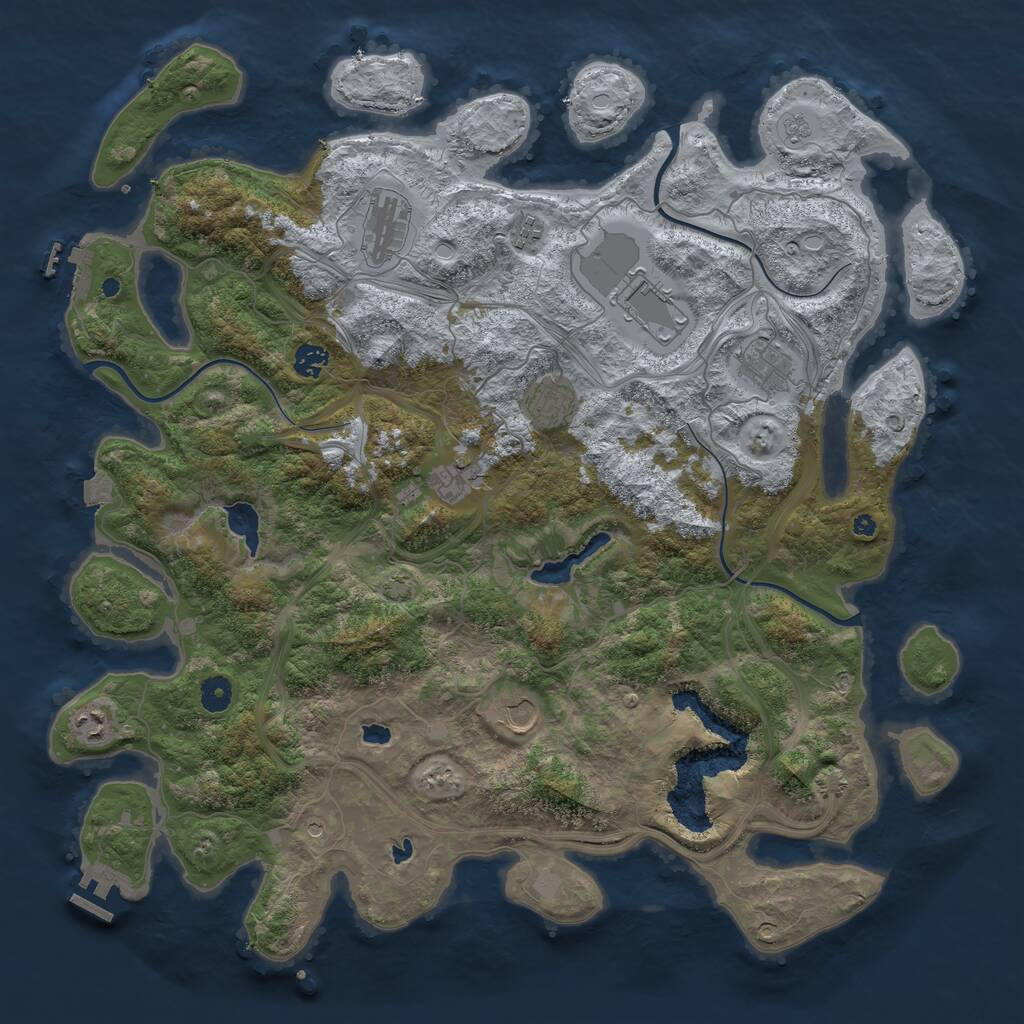 Rust Map: Procedural Map, Size: 4500, Seed: 1784950467, 15 Monuments
