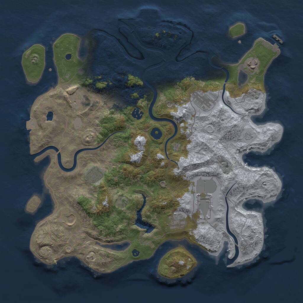 Rust Map: Procedural Map, Size: 4000, Seed: 1643854, 15 Monuments