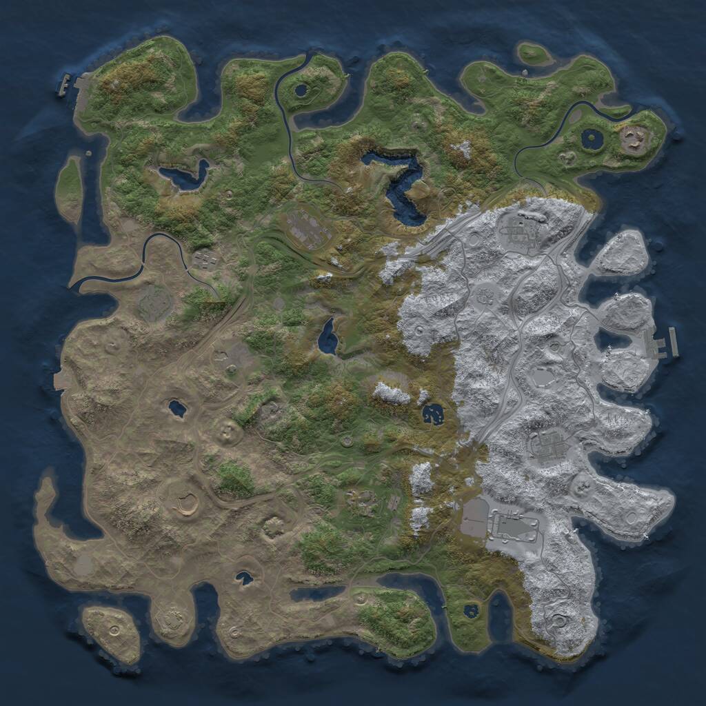 Rust Map: Procedural Map, Size: 4800, Seed: 1027902656, 17 Monuments