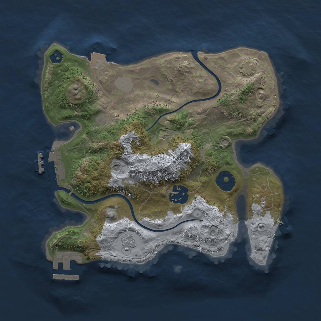 Rust Map: Procedural Map, Size: 2499, Seed: 93185, 7 Monuments