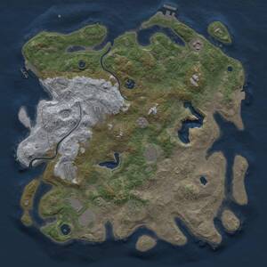 Thumbnail Rust Map: Procedural Map, Size: 4000, Seed: 6982, 14 Monuments