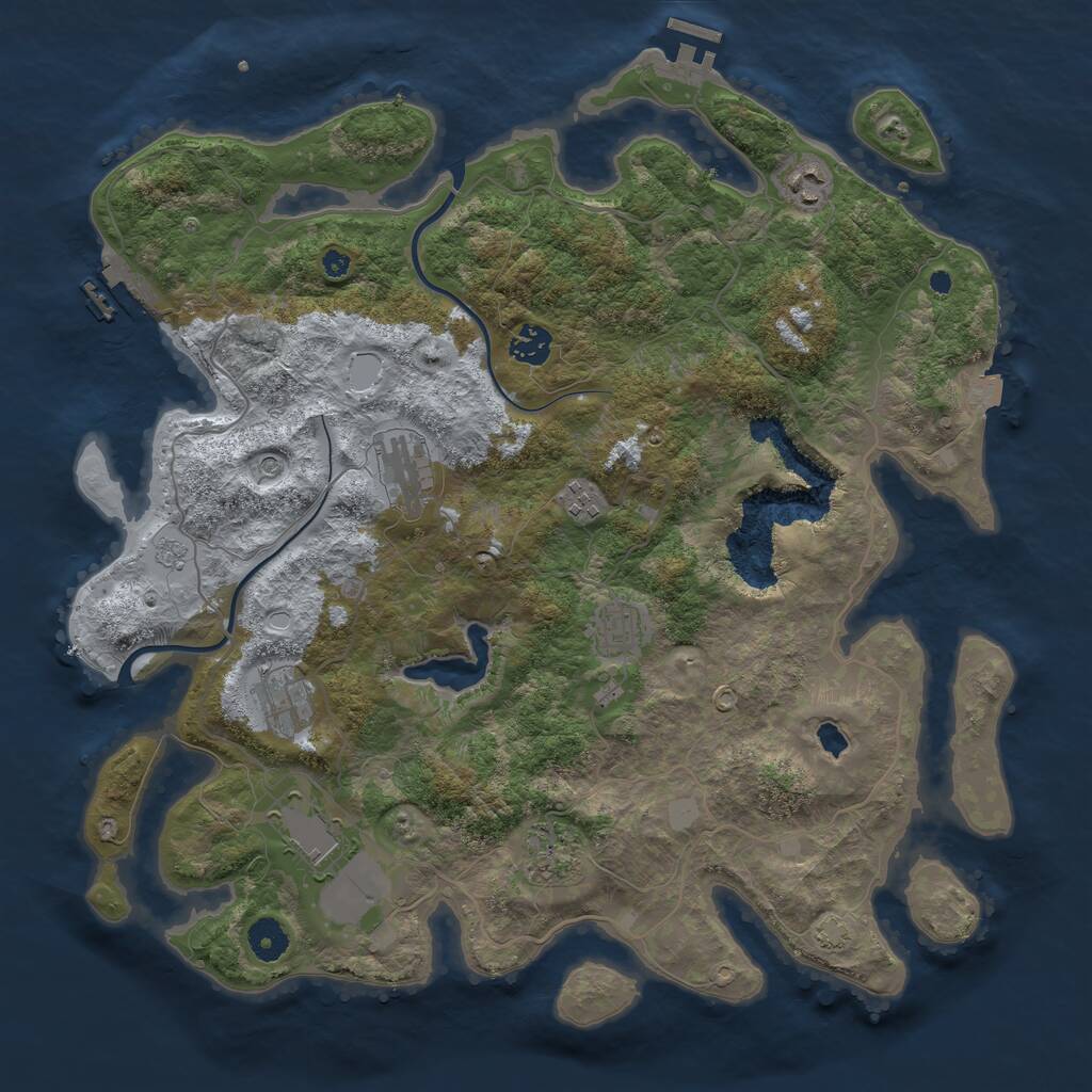 Rust Map: Procedural Map, Size: 4000, Seed: 6982, 14 Monuments