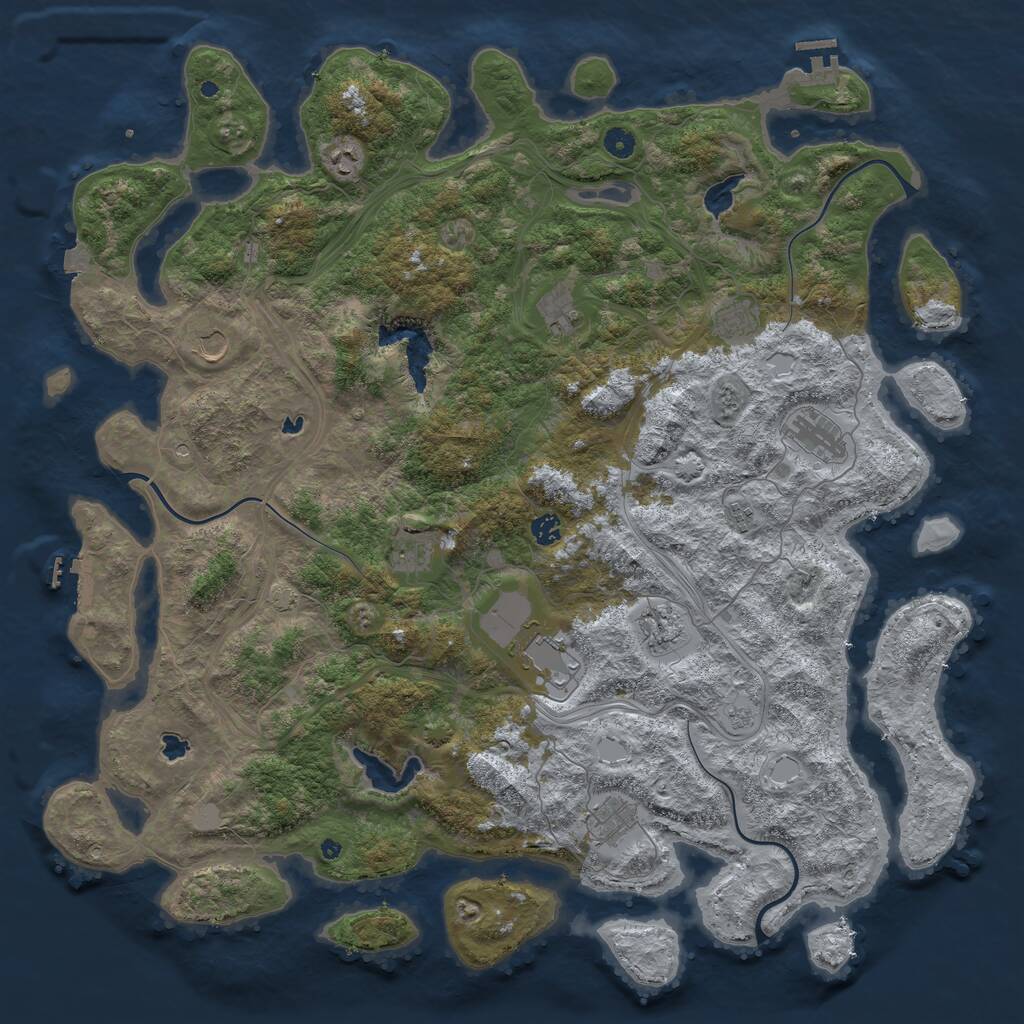 Rust Map: Procedural Map, Size: 4999, Seed: 19999, 17 Monuments